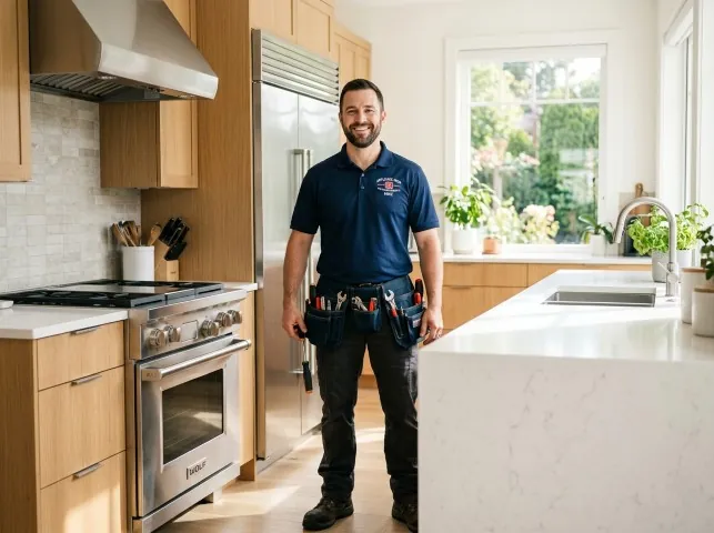 Appliance Repair Hero technician in a Alexander, AR kitchen after an appliance repair